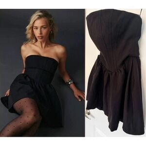 NWT Kimchi Blue Urban Outfitters Medium Black Corset Strapless Mini Dress